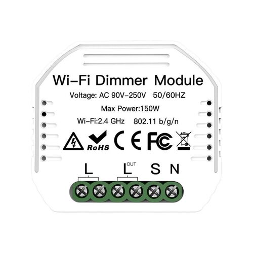Interrupteur Variateur De Lumière Led Avec Wifi Intelligent, Bricolage, Application Smart Life Et Tuya, Télécommande, 1 Commutateur À 2 Voies, Fonctionne Avec Alexa Echo Et Google Home