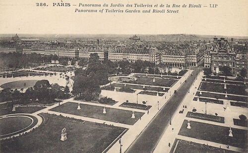 Paris - Panorama Du Jardin Des Tuileries Et De La Rue De Rivoli