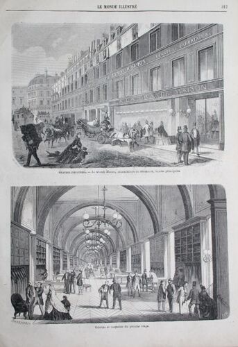 Napoléon Iii. Industrie Et Grands Magasins Parisiens. Gravure Du Monde Illustré (1862)