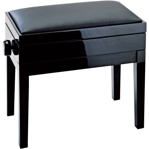 Konig & Meyer 13951 Banquette Piano Noir Brillant Avec Assise En Skaï Noir