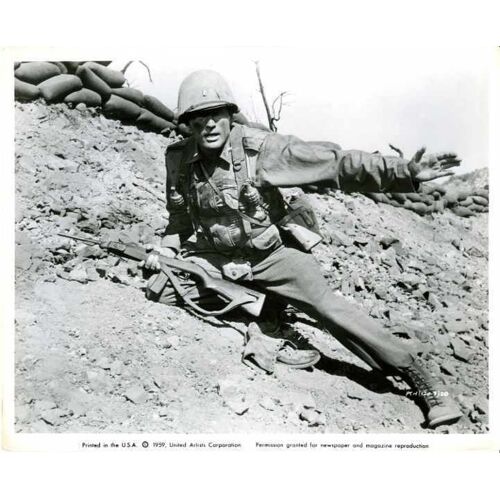 Gregory Peck - La Gloire Et La Peur (Pork Chop Hill) : Photo Argentique D'exploitation Cinématographique - Format 20x30 Cm - Lewis Milestone Avec George Peppard, Rip Torn, Harry Guardino - 1959