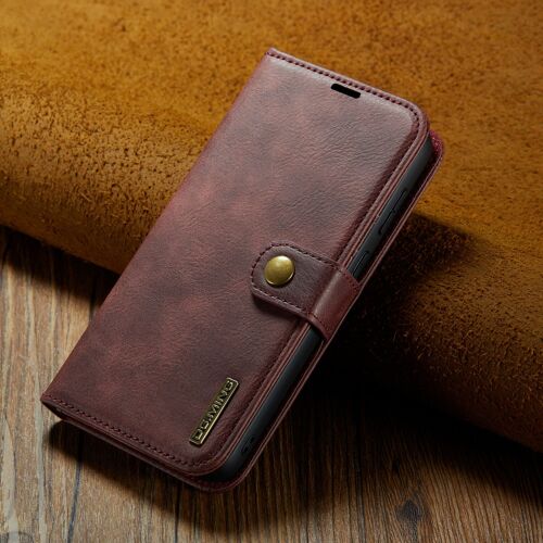 Coque pour Samsung Galaxy S24,Housse Etui Samsung Galaxy S24 clamshell,Brosse anti-vol,étui de téléphone à cassette - Rouge