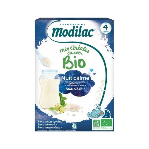 Modilac Mes Céréales Du Soir Nuit Calme Bio 250g Dès 4 Mois