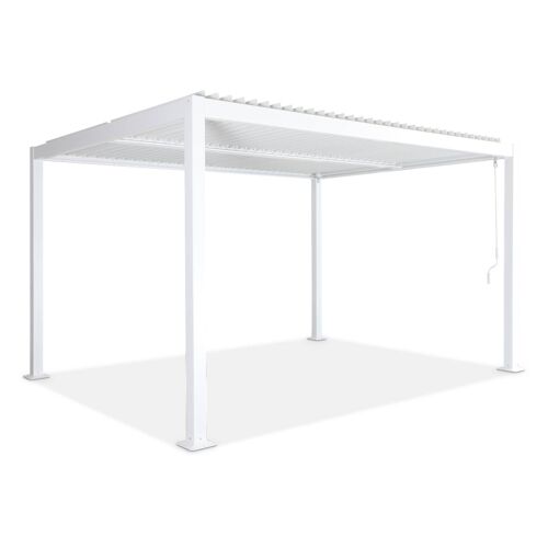 Pergola Bioclimatique, Aluminium Et Acier Blanc 3x4m
