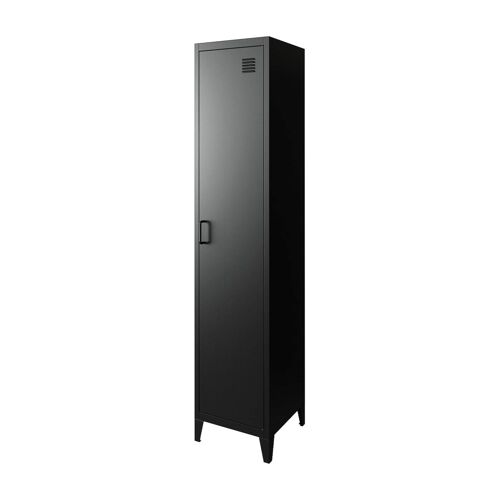 Armoire chambre métal noir 4 espaces de rangement