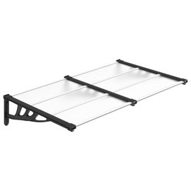 Vidaxl Auvent De Porte Noir Et Transparent 152,5x90 Cm Polycarbonate