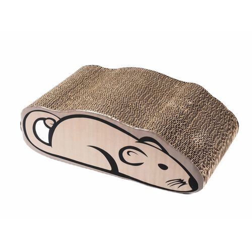 Zamibo Griffoir Carton Carton Kraft Forme Souris À LHerbe À Chat, 36x20x12 Cm