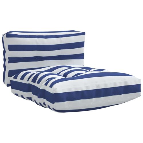 Vidaxl Coussins De Canapé Palette 2 Pcs Rayures Bleues/Blanches Tissu