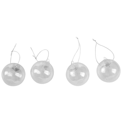Clear DIY Baubles Shatterproof Seamless Plastic XMAS Ball Home Tree Decor Gift - 60Mm QTY:4