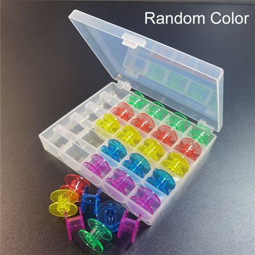 25 Pièces Couleur Aléatoire De Bobines De Machine À Coudre De Noyau D'obturateur En Plastique Coloré Pour Des Accessoires D'outil D'aiguille À La Maison