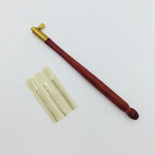 Crochet Au Crochet De Broderie Avec 3 Aiguilles | Tambour Manche En Bois Crochets Au Crochet Perlé Accessoires De Couture