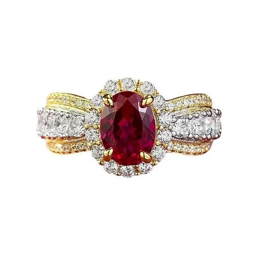 Bague Rubis 2 Carats En Argent S925 - Bijou De Fiançailles Ou Mariage