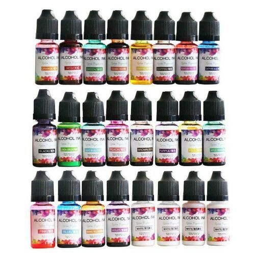 24 Couleurs 10 Ml Résine Époxy Alcool Encre Pigment Liquide Colorant Kit Bricolage Colorant Art Artisanat Bricolage Manuel Savon Colorant Kit