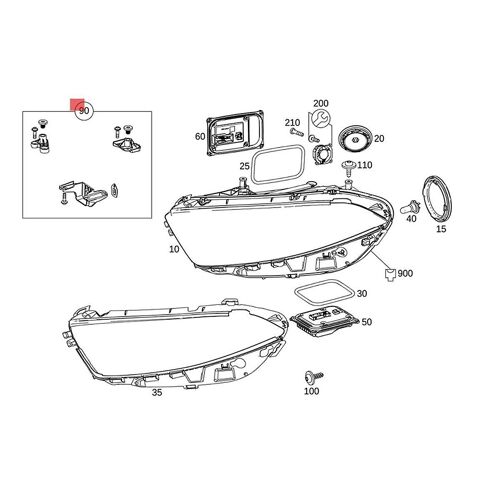 Kits De Montage De Support De Phare Droit A1778201801 Pour A Cla Class W177 W118 2018-2022 Fixe