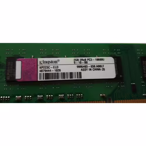 Kingston Ram Barrette Mémoire 2GB DDR3 PC3-10600U KP223C-ELD 2Rx8