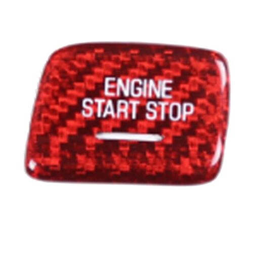 For C7 2014-2019 Real Carbon Fiber Car Start Trim Sticker Engine Start Stop Button Switch Trim Red