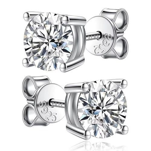 Boucles D'oreilles Moissanite 2 Ct - Argent Sterling 925, Brillance Diamant