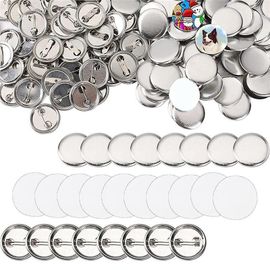 600 Pcs Button Making Supplies 25mm/1inch Back Button Pin Making Kit Metal Badge Parts For Button M