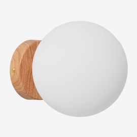 Applique Murale Traditionnelle En Acier Inoxydable Avec Boule De Cristal Uvol Marron Bois Naturel