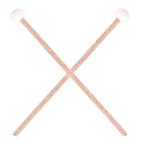 2 Pieces Double Drum Cymbal Gong Mallet Soft Hammer Sticks Mallets Rods Felt Hammer 385mm