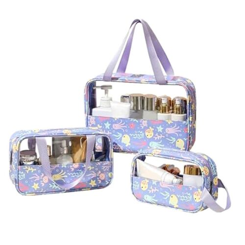 Travel Toiletry Bag, Clear Toiletry Bag Set, 3 Pcs Toiletry Bag for Skincare Products, Portable Was