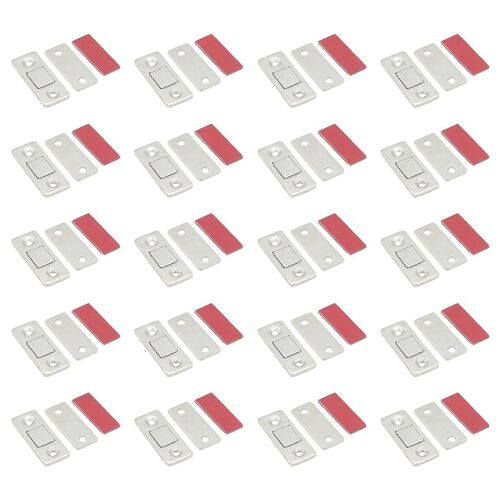 20 Ensemble Armoire Magnétique Attrape Aimant Porte Arrête Ultra-Mince Invisible Anti-Rouille Porte Aimant Kit Vis pour Bureau À Domicile