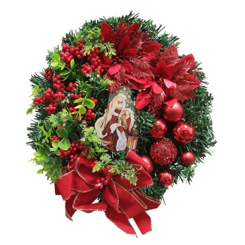 Sacred Christmas Wreath Artificial Front Door Welcome Sign Ornament Home Decor Merry Christmas Tree