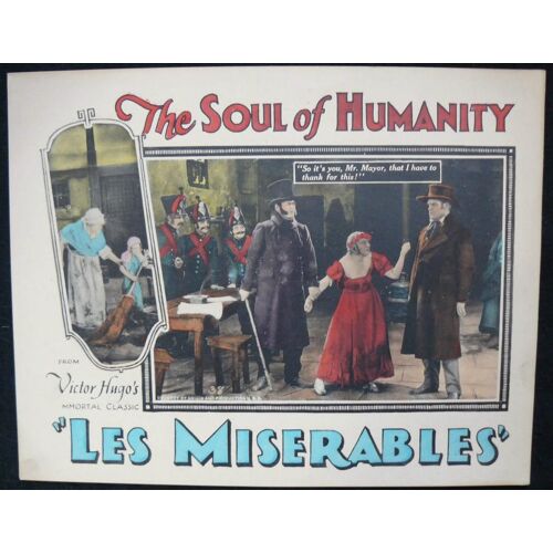 Les Misérables * Film Muet 1925 Henri Fescourt - 1 U.S Lobby Card Original - 1 Photo De Cinéma Originale Couleur * 27,9x35,6 Cm - Gabriel Gabrio ; Sandra Milovanoff ; Jean Toulout * Roman Victor Hugo