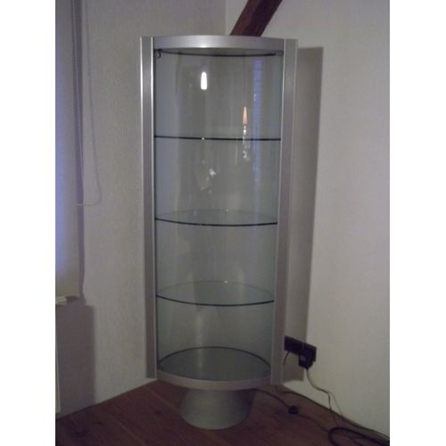 Vitrine Saba Dos En Verre Dépoli Pied En Pierre Senena Naturelle