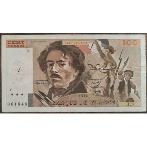 Billet 100 Francs Eugène Delacroix 1978 France H.5 - F69.01d