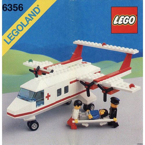 LEGO 6356 Med-Star Rescue Plane (1988) L'Avion De La Croix Rouge Avec 3 Figurines