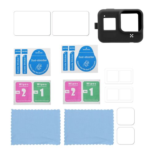 étui de Protection en Silicone Souple Protecteur d'écran de Sécurité Dragonne pour GoPro 8(Noir )
