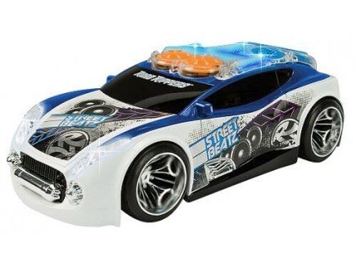 Street Beatz, La Voiture De Course Avec Hauts Parleurs - Road Rippers Blanc, Bleu - Vehicule Tuning 25 Cm, Sons Et Lumieres