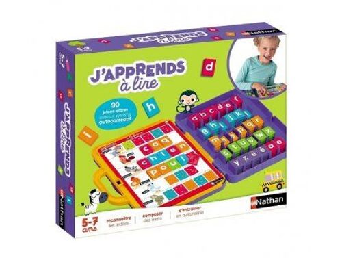 Mallette J'apprends A Lire 5-7 Ans - 90 Jetons Lettres, Systeme Autocorrectif - Jeu Educatif Lecture Mots - Atelier Activites Ecole