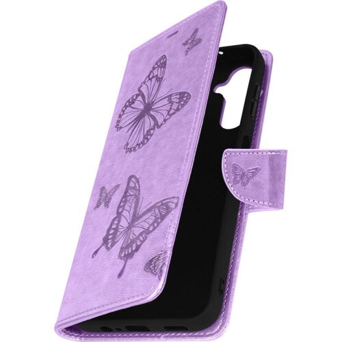 Etui AVIZAR Galaxy A14 Papillon Portefeuille Violet