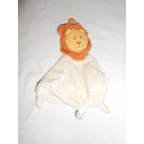 Doudou Lion Tigre Felin Jungle Orchestra Premaman Orange Jaune Blanc Beige Ecru Creme Plat Triangle Bruit De Papier