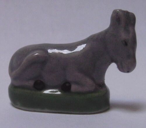 Fève Âne Gris Couché/2 - Socle Vert