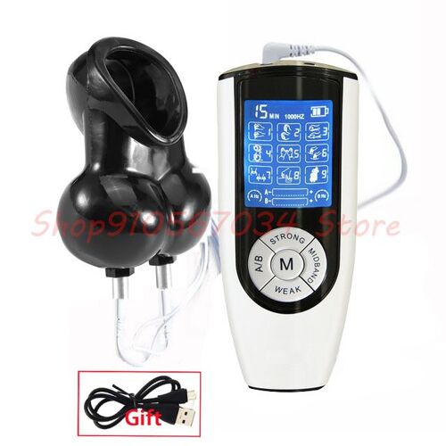 Manchon De Bondage Pour Pénis, Stimulation Électrique, Massage Du Scrotum, Cage De Chasteté Électrique, Anneau De Coq Masculin, Jouet Sexuel Bdsm