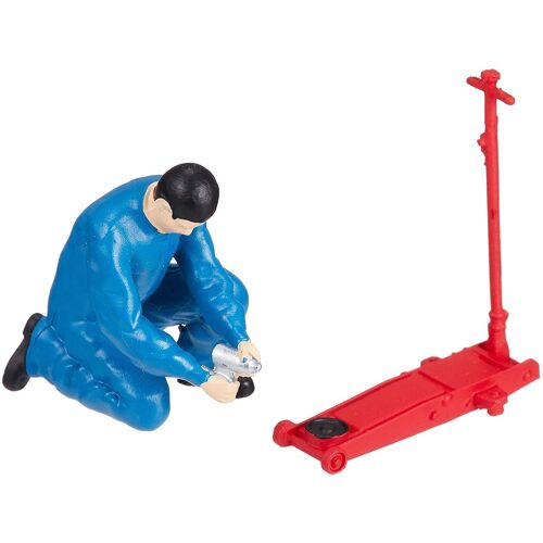 Carnel 1/43 Pvc Figure Garage Mechanic Tire Replacement Set [Import Japonais]