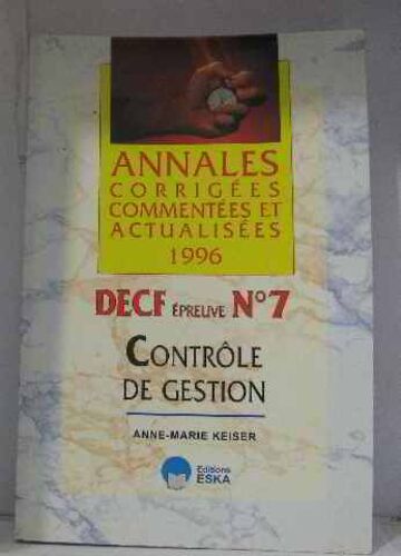 Decf N 7-Controle De Gestion-Acca 1996