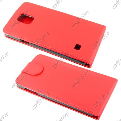 Ebeststar ® Pour Samsung Galaxy Note 4 N910f Coque Housse Etui Simili Cuir Rabattable + Film Protecteur D'écran, Couleur Rouge