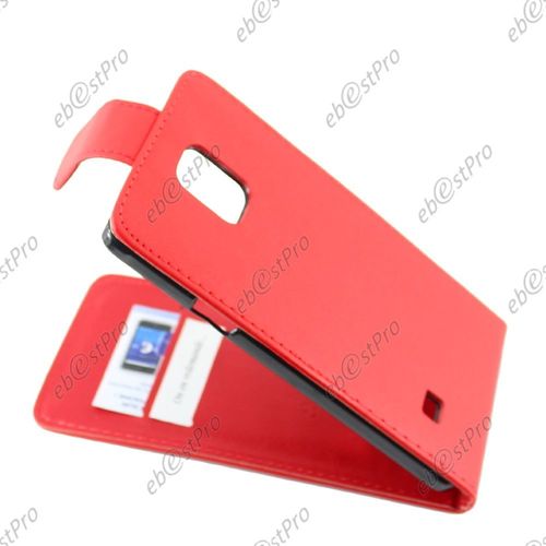 Ebeststar ® Housse Simili Cuir À Clapet Coque Etui + Film Protection D'écran Pour Samsung Galaxy Note 4 N910f, Couleur Rouge