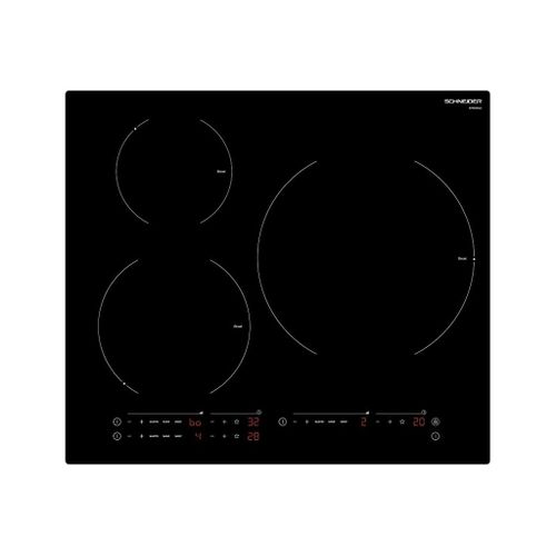 Schneider SCTI6030AD Table de cuisson à induction Noir - 3 foyers