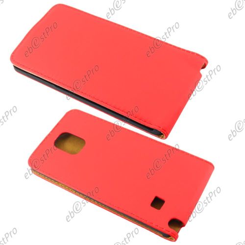 Ebeststar ® Pour Samsung Galaxy Note 4 N910f Etui Pu Cuir Rabattable Housse Coque Ultra Slim + Film Protection D'écran, Couleur Rouge
