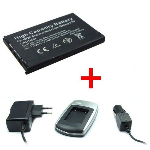 Chargeur + Batterie NP-20 pour Casio Exilim EX-S880, EX-Z3, EX-Z4, EX-Z5, EX-Z6