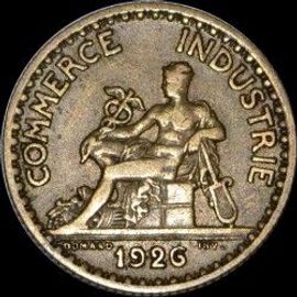 France = Pièce De Monnaie De 1 Franc, Type Chambre Du Commerce Domard, Année 1926, Peu Courante.