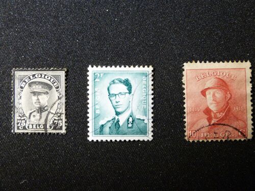 Lot De 3 Timbres Belges Xix Siècle