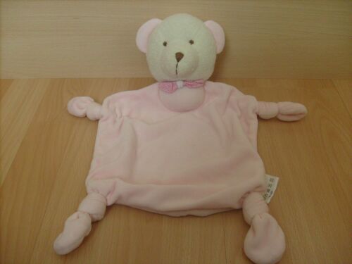 doudou ours plat rose babou