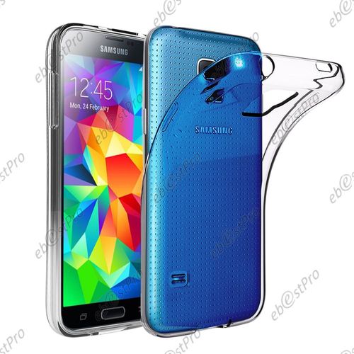 Ebeststar ® - Housse Etui Coque Souple Silicone Gel Toute Transparente Sans Aucun Motif Pour Samsung Galaxy S5 G900 Sm-G900f G900h + 3 Films Offerts