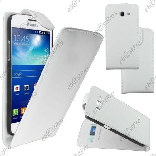 Ebeststar ® Housse Coque Etui Simili Cuir À Rabat Vertical + Film Protection D'écran Pour Samsung Galaxy Grand 2 G7105 G7102 G7100, Couleur Blanc